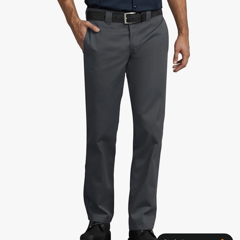 Dickies Men's Slim Straight-Leg Charcoal